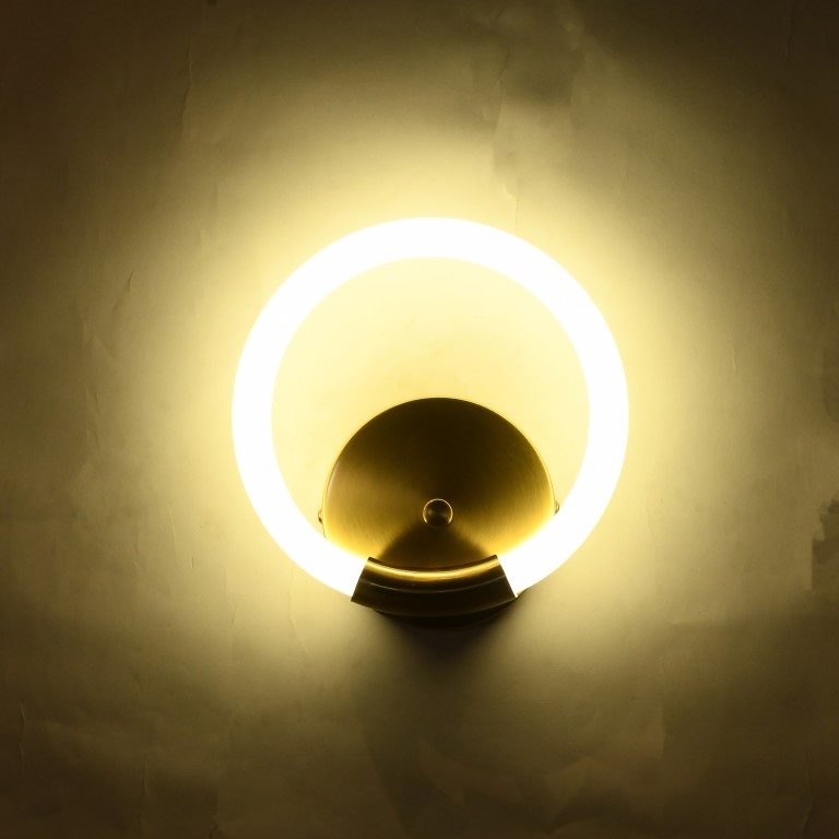 Round Electroplated Metal Bedside Wall Ceiling Light with Spot - Warm White (4015)
